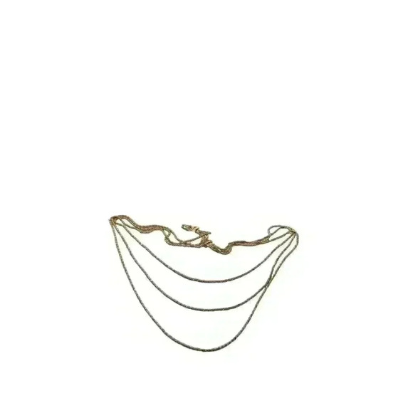 Triple strand golden chain with clasp 30 inches - Picture 1 of 6